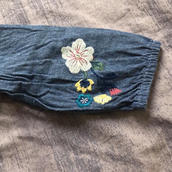 Girls mud pie brand long sleeve denim shirt dress/top, in great condition. 4T - Picture 6 of 7